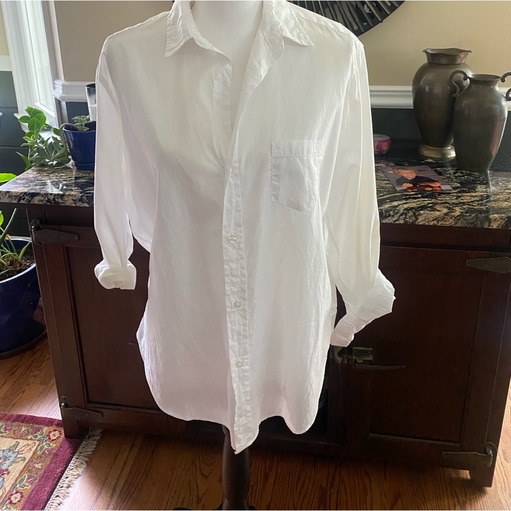Frank & Eileen Button Up Shirt Womens Small Lightweight White EILEEN